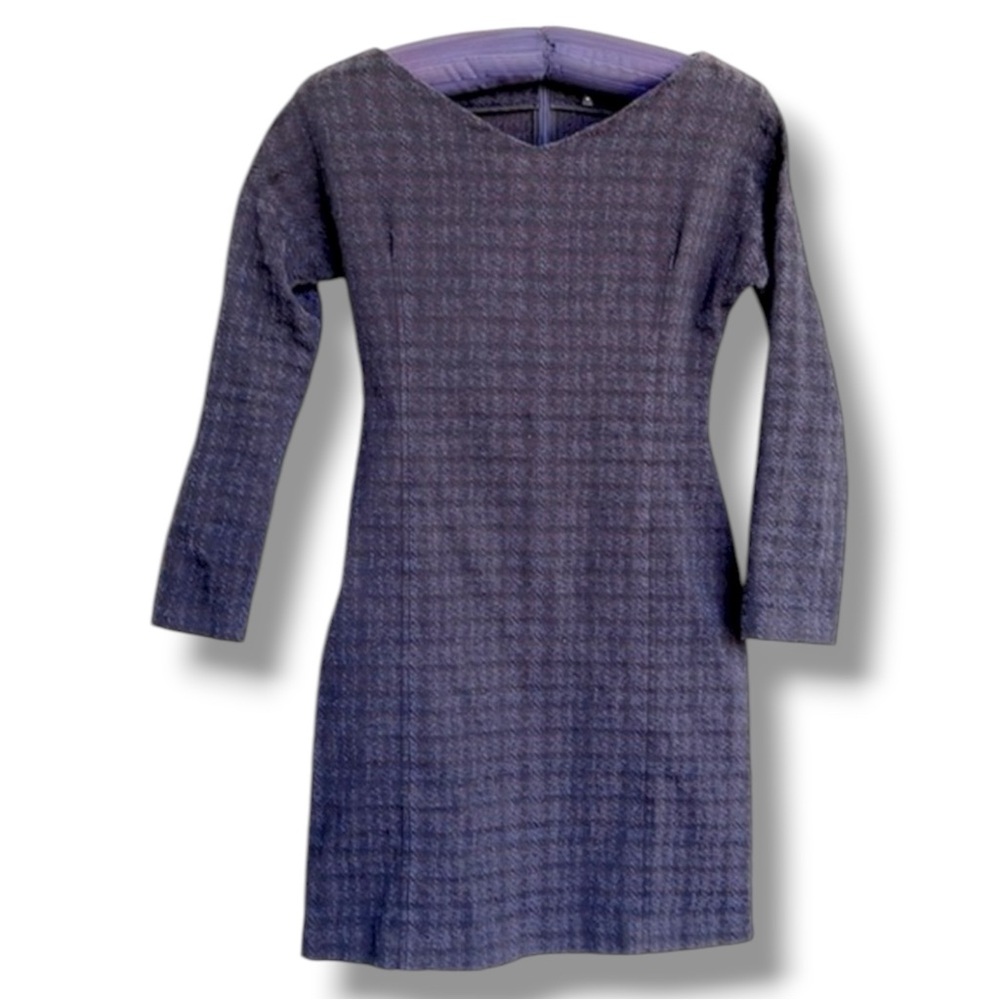 Theory Stretch Jacquard Plaid Body Con Dress Size Medium
